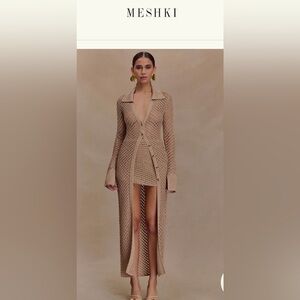 MESHKI Waverley Metallic Knit Swim Cover Up. GOLD. MEDIUM. Worn once :)